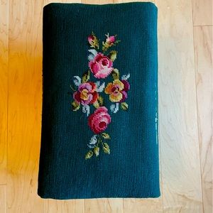 Antique embroidered stool